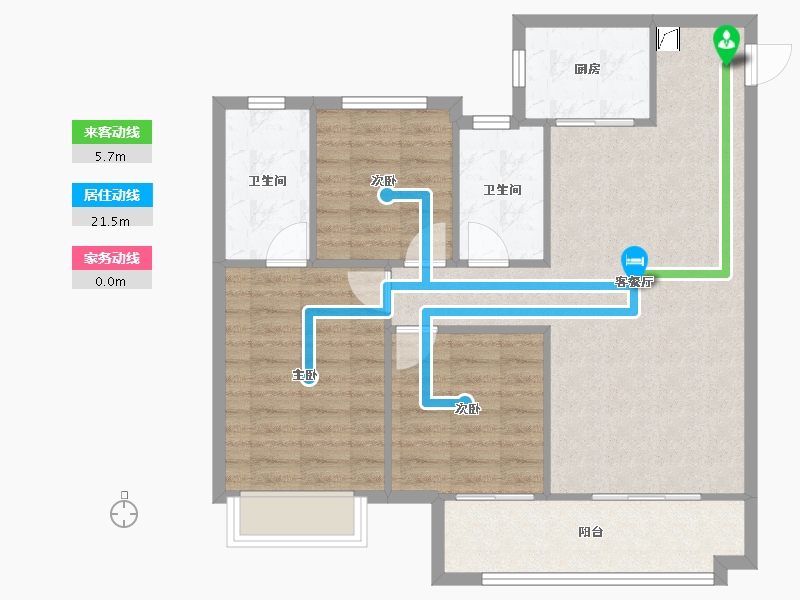 陕西省-西安市-南飞鸿十年城二期-85.00-户型库-动静线