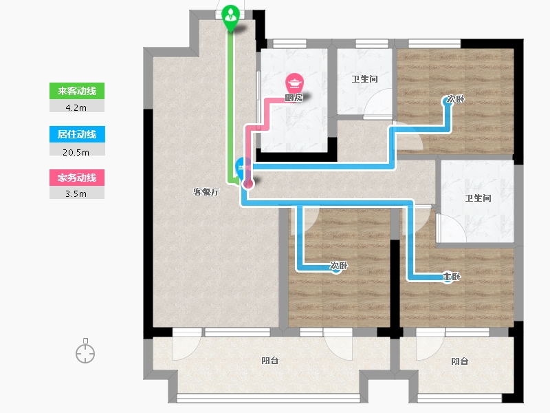 山东省-青岛市-新城玺樾-84.80-户型库-动静线