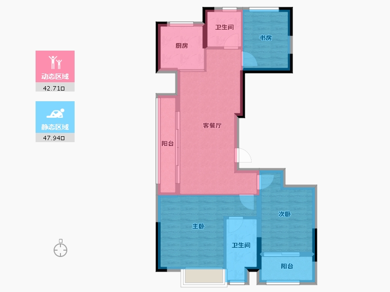 浙江省-金华市-万固金兰悦园-80.79-户型库-动静分区