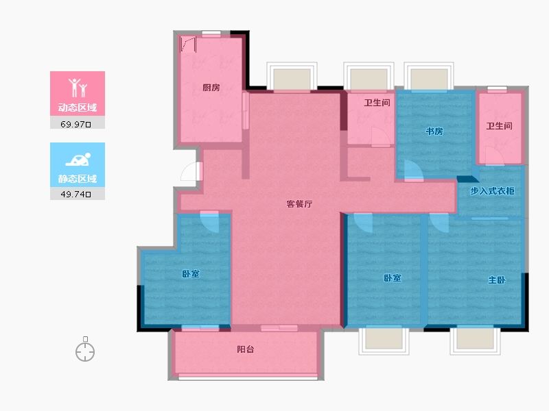 江苏省-徐州市-济高致远翡翠园-106.39-户型库-动静分区