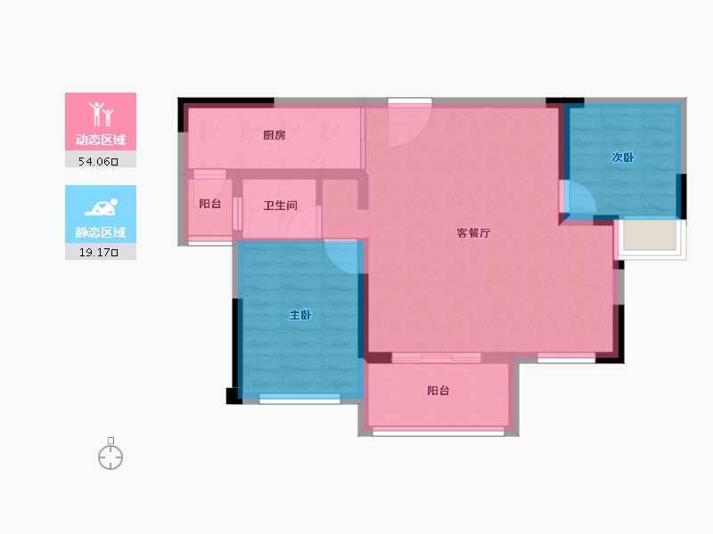 重庆-重庆市-中核天玺一品-65.25-户型库-动静分区