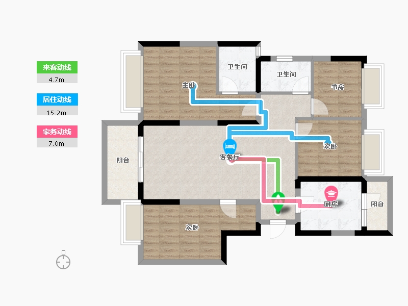 四川省-成都市-招商雍景府-96.72-户型库-动静线