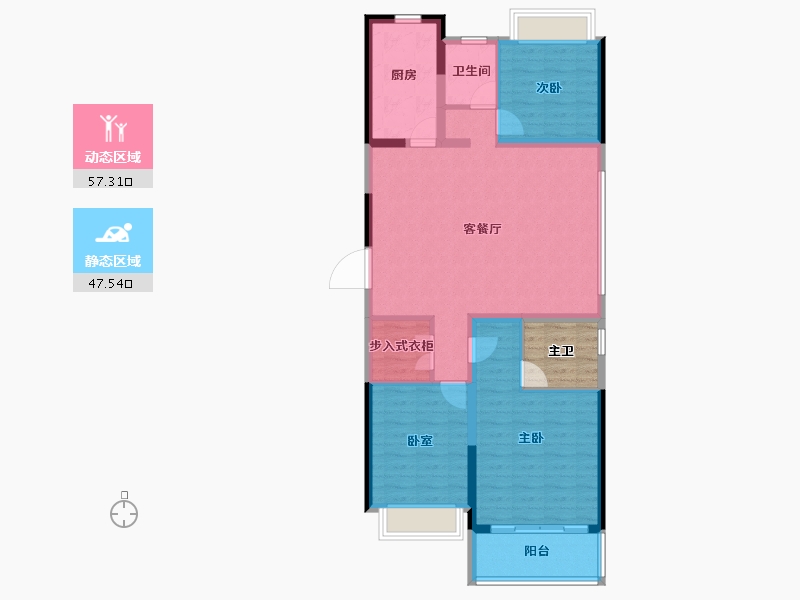 江苏省-徐州市-​碧桂园大都会-99.21-户型库-动静分区