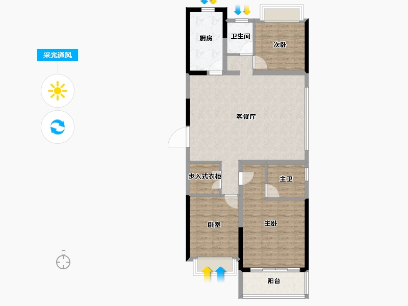 江苏省-徐州市-​碧桂园大都会-99.21-户型库-采光通风