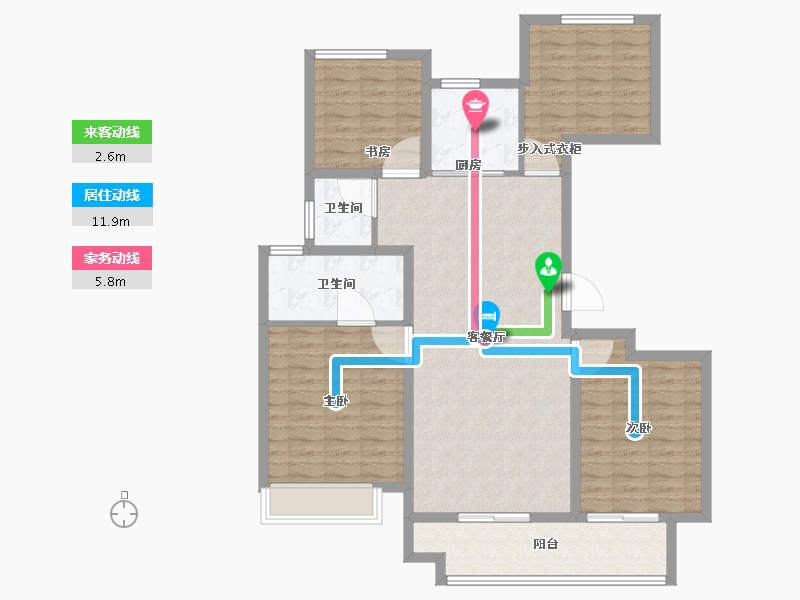 江苏省-徐州市-三盛中城-113.61-户型库-动静线