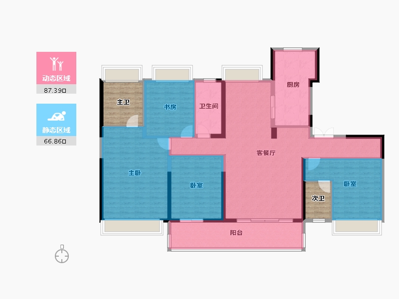 江苏省-徐州市-​碧桂园大都会-151.21-户型库-动静分区