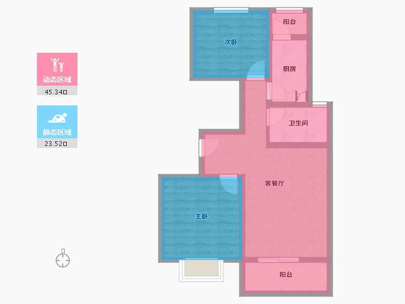 陕西省-西安市-海轩梦想100-59.86-户型库-动静分区