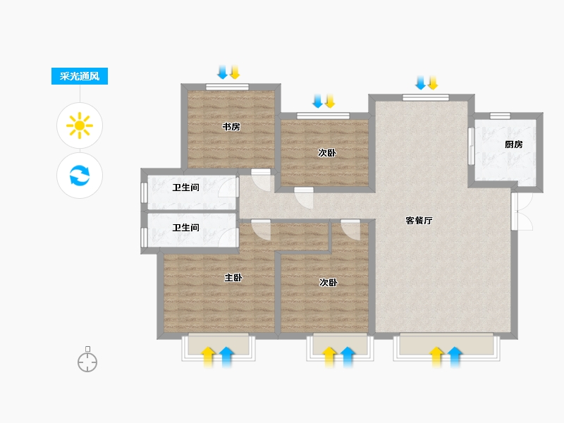 陕西省-西安市-洺悦府-110.00-户型库-采光通风