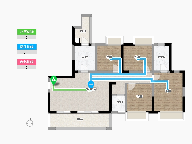 四川省-成都市-嘉裕第六洲观澜云邸-106.00-户型库-动静线