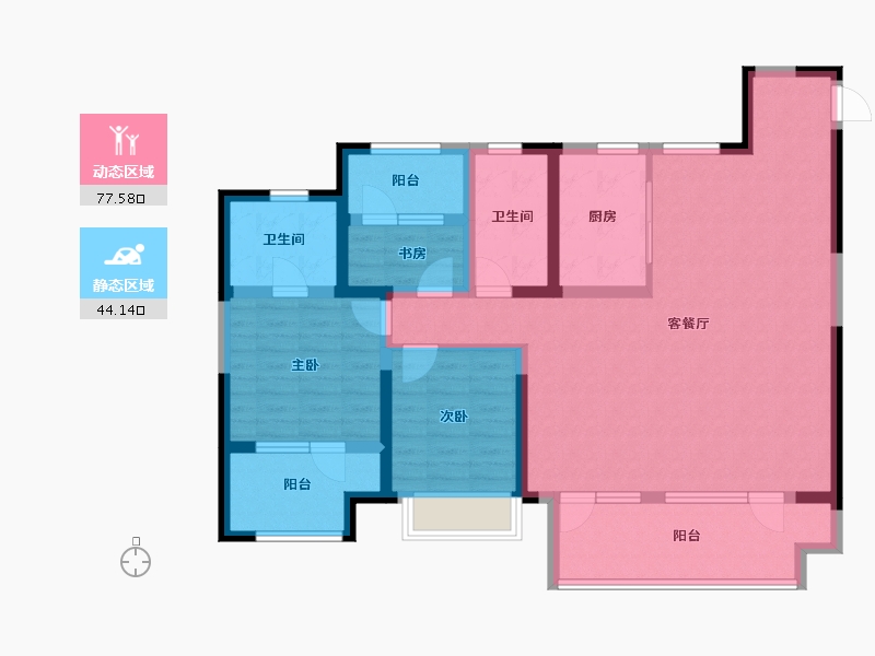 山东省-青岛市-新城玺樾-108.00-户型库-动静分区