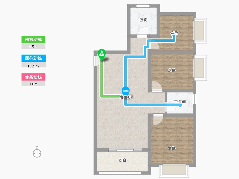 陕西省-西安市-蓝光时代-77.36-户型库-动静线