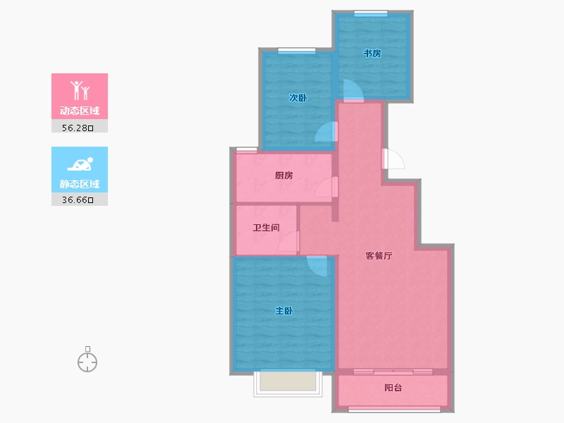 陕西省-西安市-隆基泰和铂悦山-83.21-户型库-动静分区