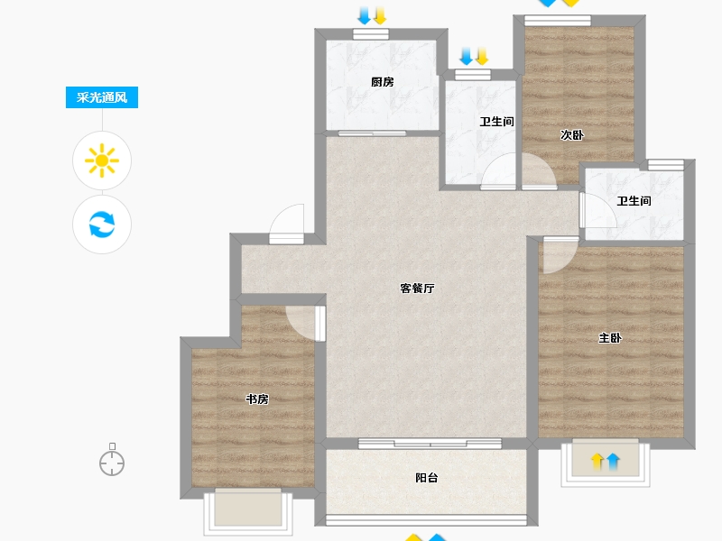 江苏省-徐州市-​颐居隐山观湖-83.80-户型库-采光通风