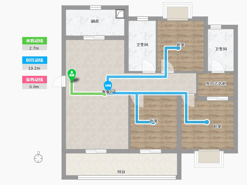 湖南省-长沙市-东原·启城-86.00-户型库-动静线