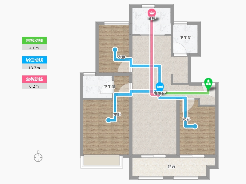 江苏省-徐州市-上水璞园-100.81-户型库-动静线