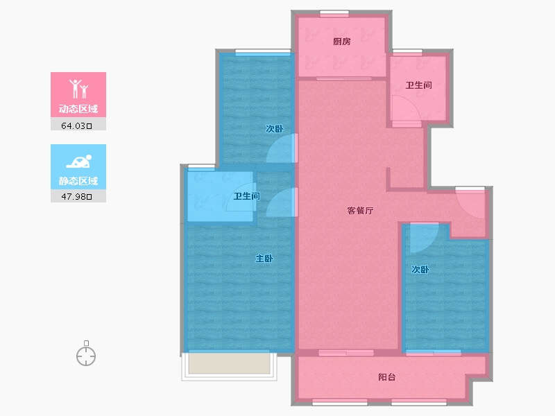 江苏省-徐州市-上水璞园-100.81-户型库-动静分区