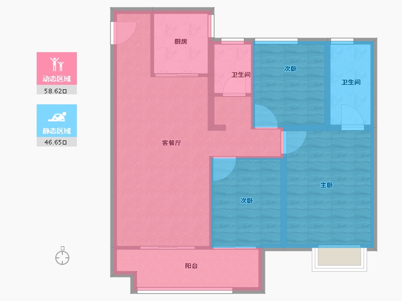 江苏省-徐州市-三盛中城-95.20-户型库-动静分区