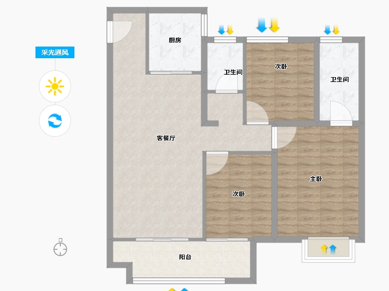 江苏省-徐州市-三盛中城-95.20-户型库-采光通风