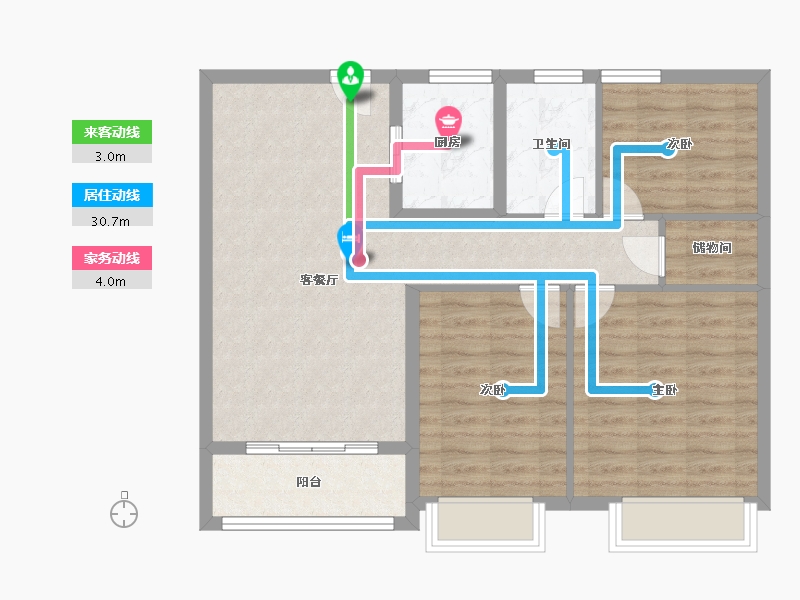 山东省-青岛市-名城府邸-84.80-户型库-动静线