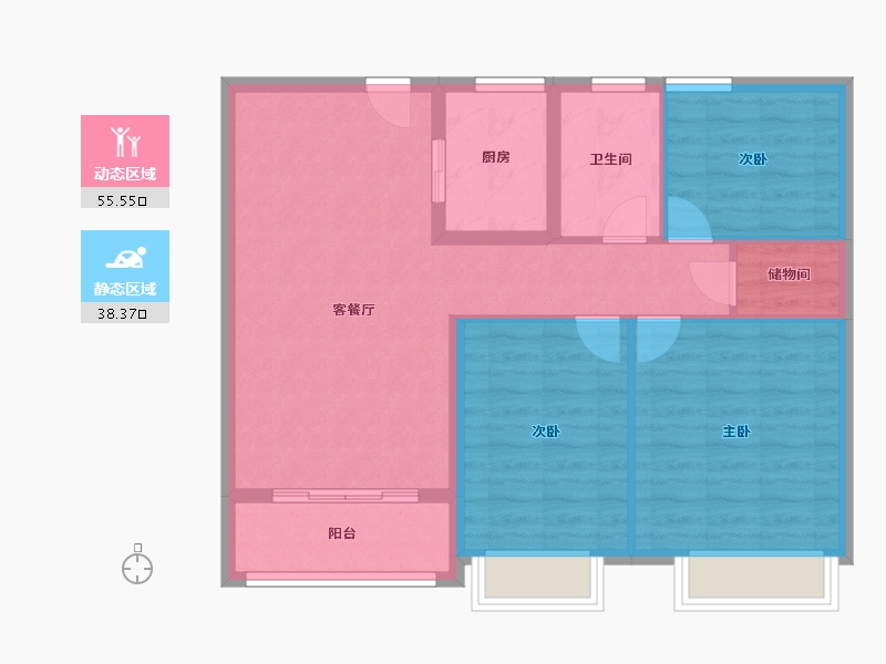 山东省-青岛市-名城府邸-84.80-户型库-动静分区