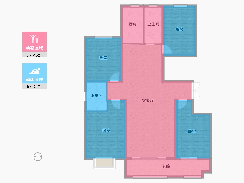 山东省-潍坊市-恒信阳光假日-124.00-户型库-动静分区