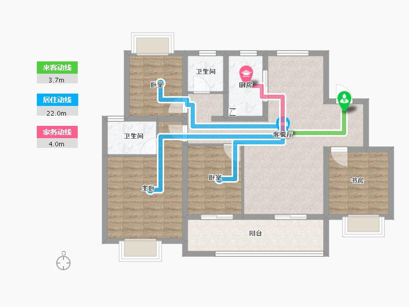 湖南省-长沙市-东原·启城-94.69-户型库-动静线