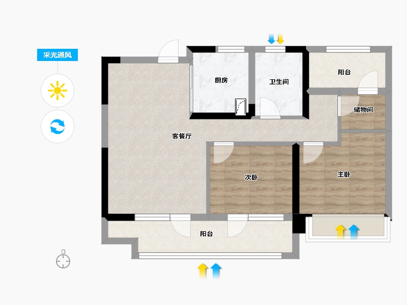 山东省-青岛市-中南智在云辰-71.29-户型库-采光通风