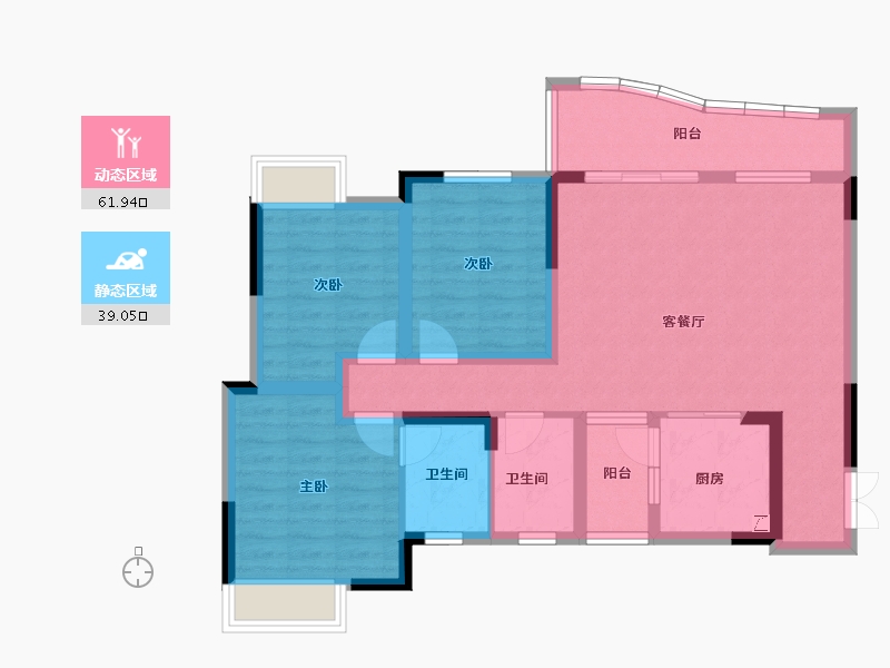 四川省-成都市-朗诗观山樾-88.96-户型库-动静分区