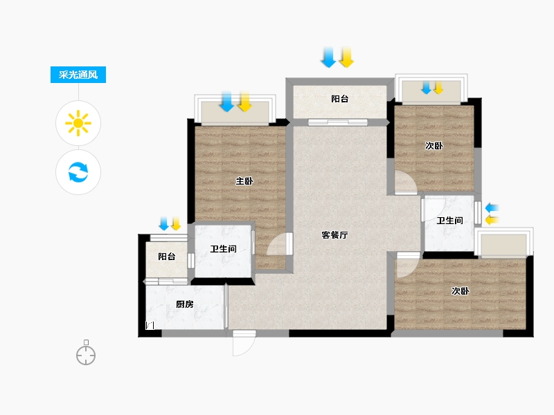 四川省-成都市-朗诗未来著-79.57-户型库-采光通风