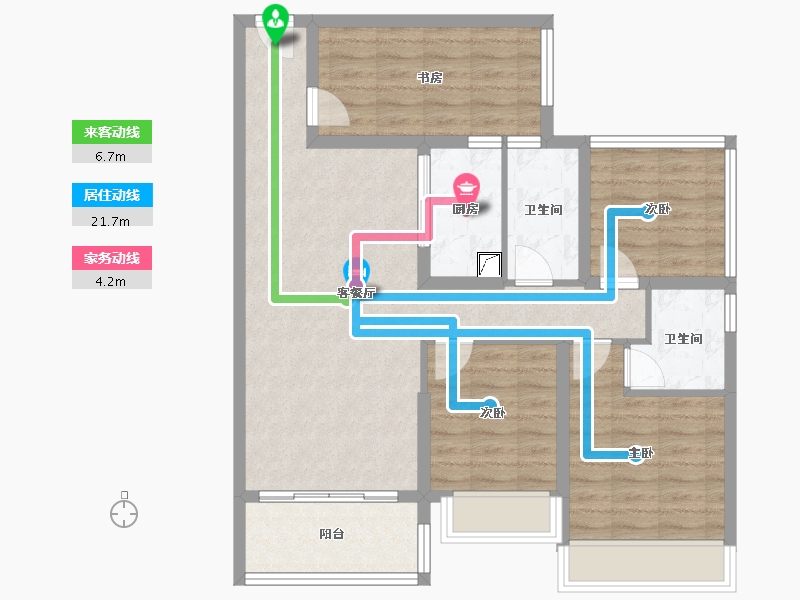 广东省-湛江市-科恒 荟景湾-79.57-户型库-动静线