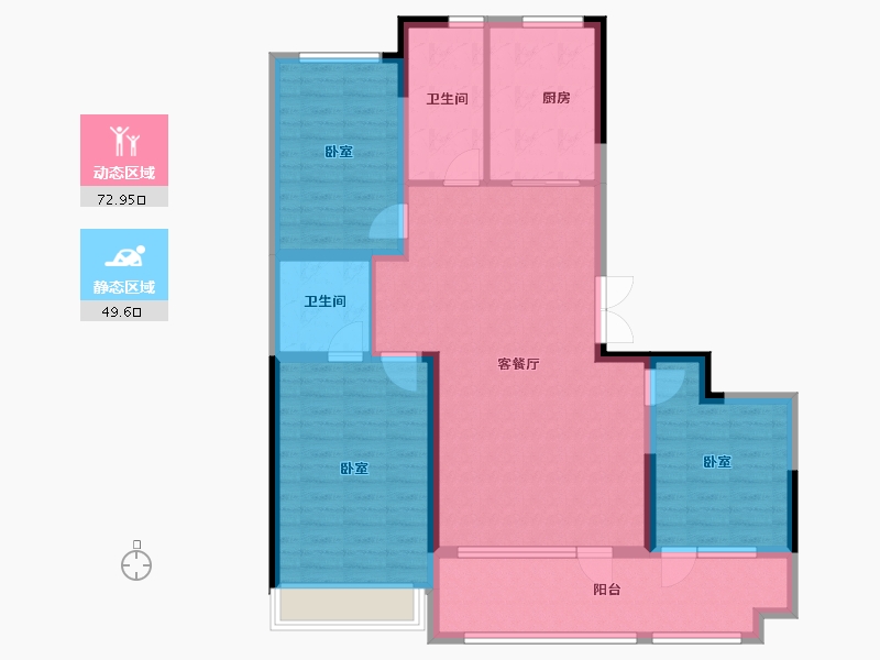 山东省-潍坊市-春光里-110.40-户型库-动静分区