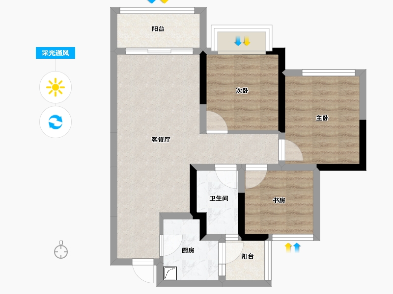 四川省-成都市-川港合作示范园-60.64-户型库-采光通风