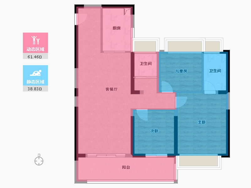 湖南省-常德市-碧桂园翘楚棠-100.00-户型库-动静分区