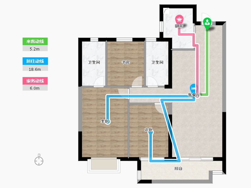 湖南省-长沙市-弘阳昕悦府-89.60-户型库-动静线