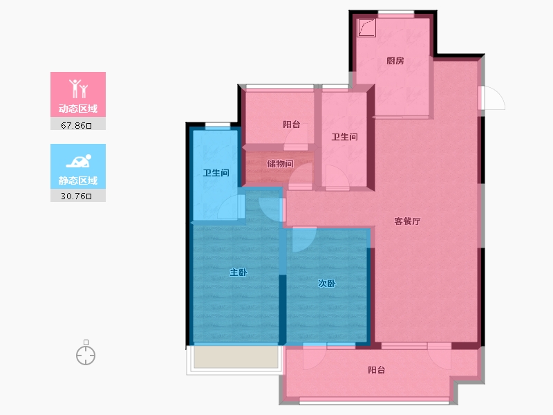 山东省-青岛市-中南智在云辰-86.40-户型库-动静分区