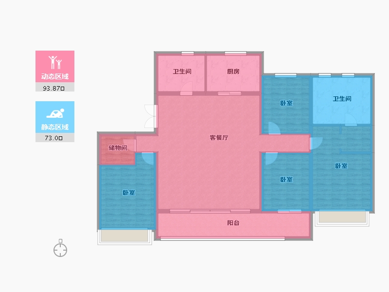 山东省-潍坊市-旭辉银盛泰博观天成-152.00-户型库-动静分区