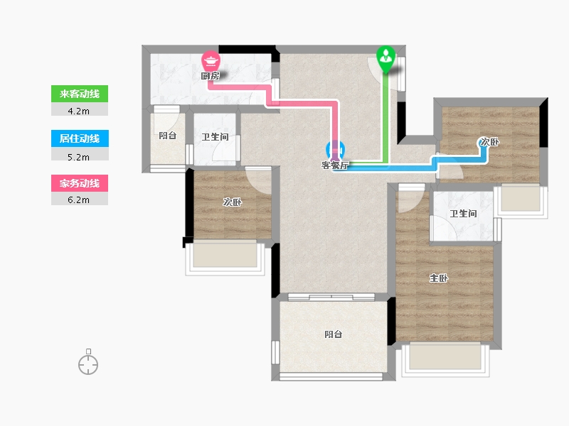 重庆-重庆市-领琇长江-71.41-户型库-动静线