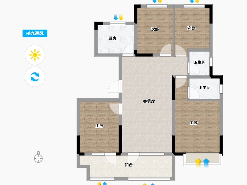 山东省-青岛市-融海致远居-112.00-户型库-采光通风