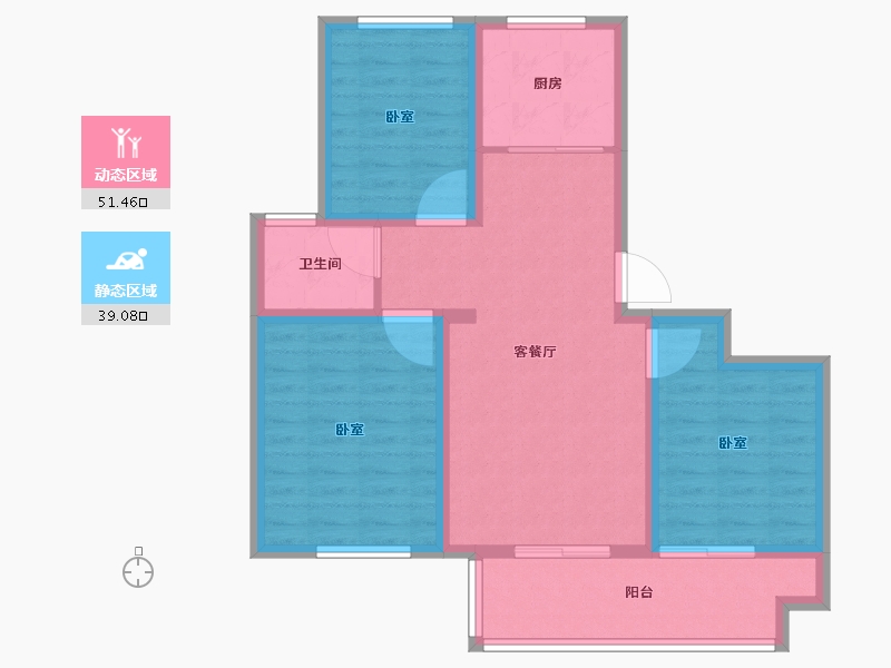 江苏省-南京市-澜悦华庭-80.81-户型库-动静分区