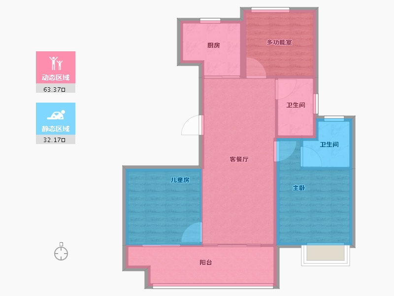 江苏省-南京市-万科中山都会臻境-86.40-户型库-动静分区