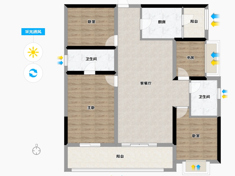 四川省-成都市-锦云天府-110.24-户型库-采光通风