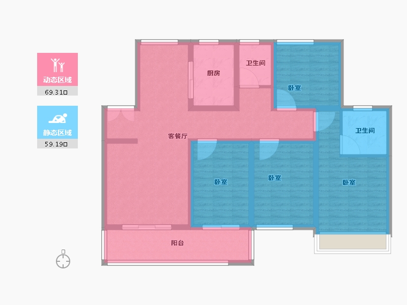 江苏省-南京市-澜悦华庭-114.40-户型库-动静分区