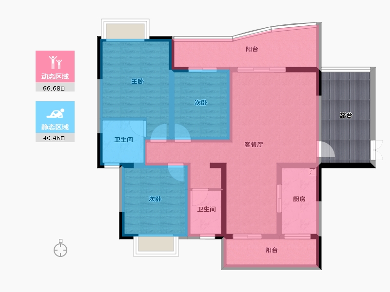 四川省-成都市-朗诗观山樾-104.77-户型库-动静分区