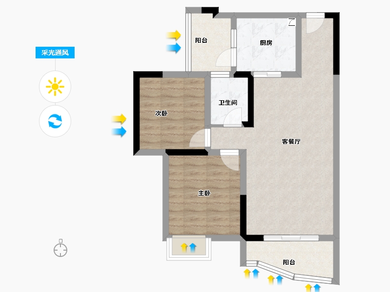 四川省-成都市-朗诗观山樾-66.95-户型库-采光通风