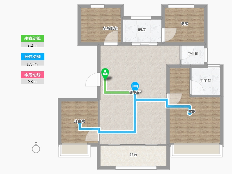 江苏省-南京市-万科中山都会臻境-108.01-户型库-动静线