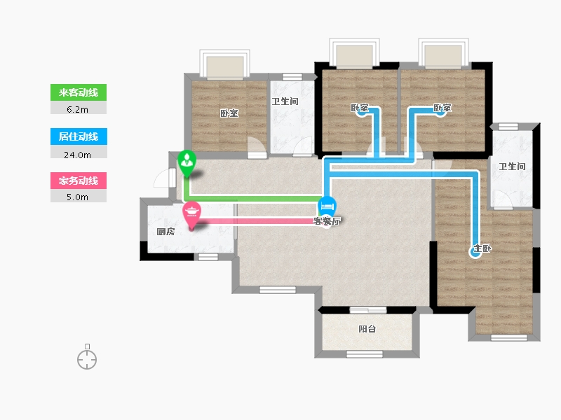 湖南省-长沙市-鸿邦·国际城-96.00-户型库-动静线