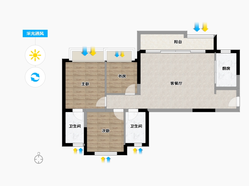 四川省-成都市-朗诗未来著-78.55-户型库-采光通风