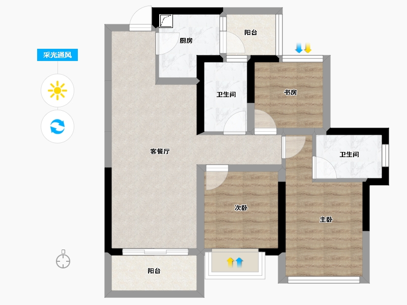 四川省-成都市-川港合作示范园-67.67-户型库-采光通风