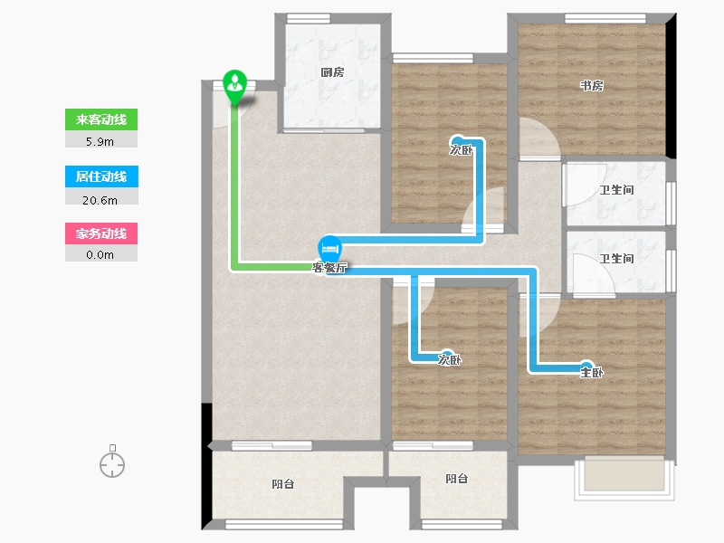 江苏省-徐州市-上水璞园-110.40-户型库-动静线