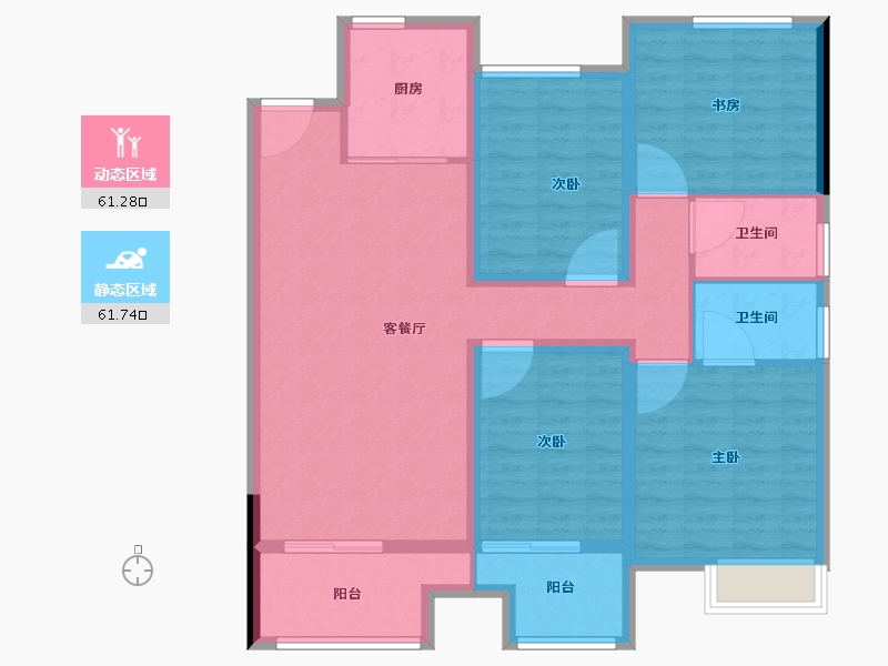 江苏省-徐州市-上水璞园-110.40-户型库-动静分区